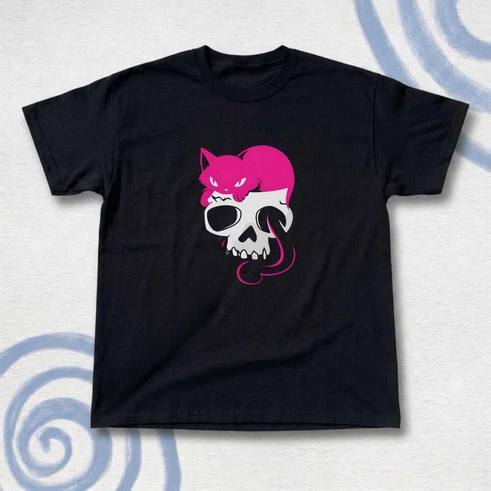 Black & Skull Cat T-Shirt
